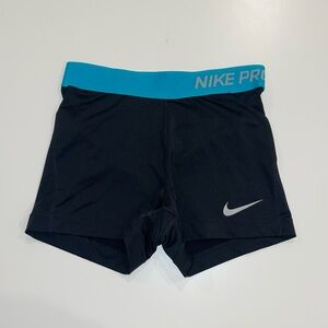 Women’s Nike DRI-FIT Black Spandex With Blue Waistband Small